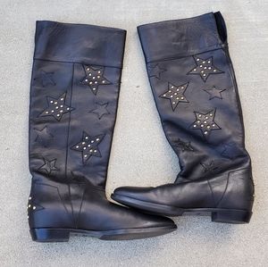 FLASH SALE Aperlai Lanvin Star Studs Tall Boots Like New SZ 37 Unique Fun Boots
